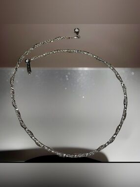 Sterling Silver 925 Twisted Mesh Necklace Made in Italy by JCM